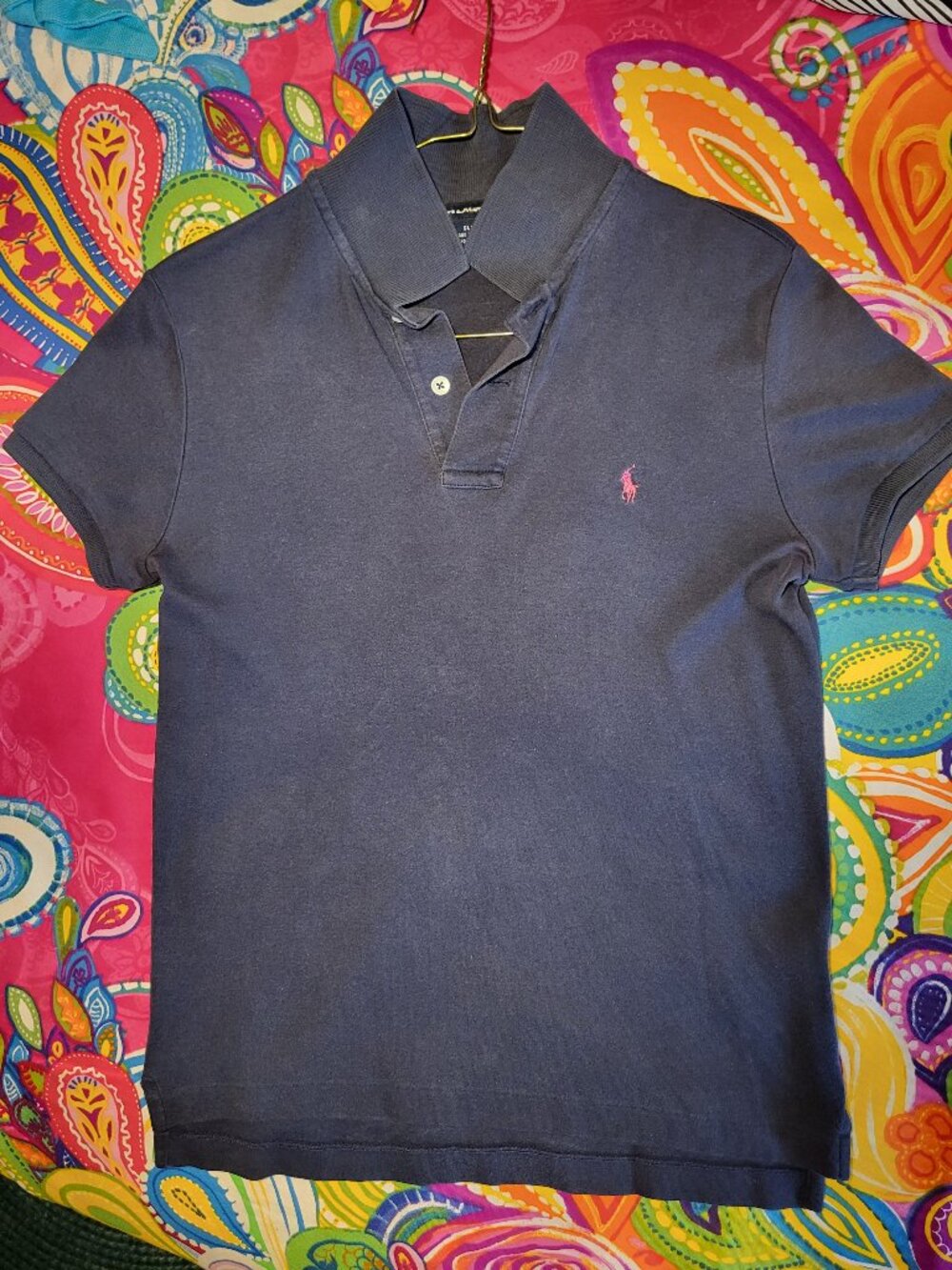 Navy Blue Ralph Lauren Sport Slim Fit Polo